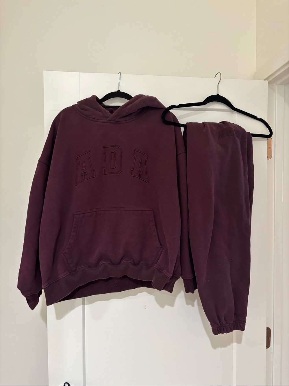 Ada Plum Hooded Sweatshirt & Joggers Set - Deep Plum